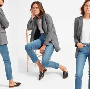 Everlane Boyfriend Blazer Herringbone Gray Size 10